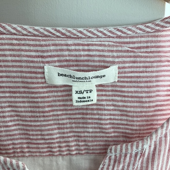 BEACH LUNCH LOUNGE red striped linen blend sleeveless dress. Size XS. - Picture 2 of 4